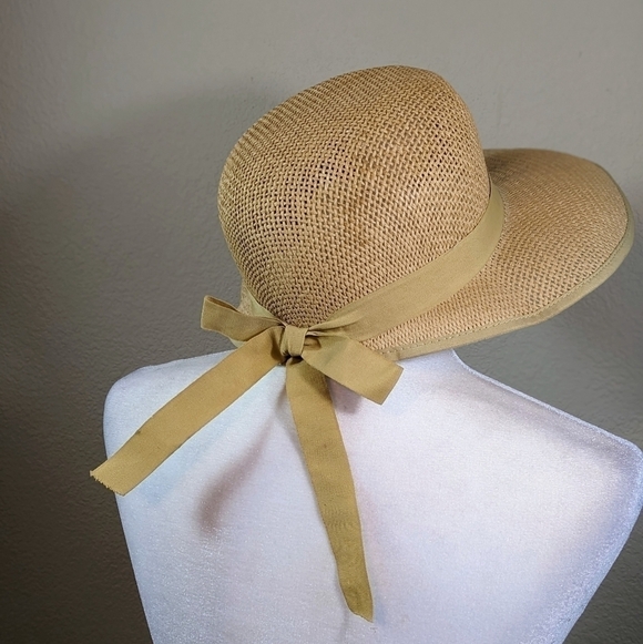 Cute Paper Sun Hat with Bow Tie Back main image 6
